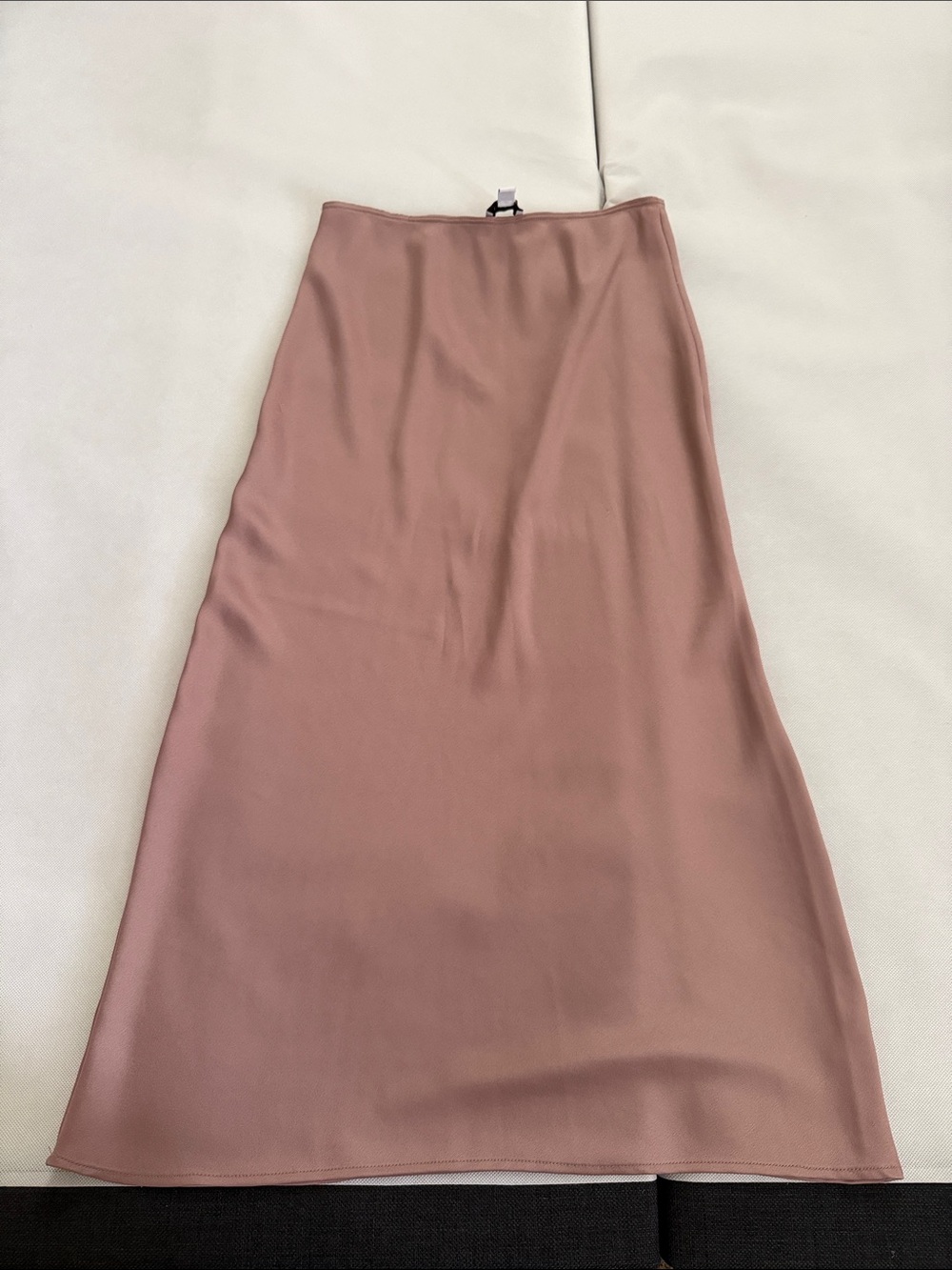 Topshop Satin A-Line Midi Skirt - Mauve Pink